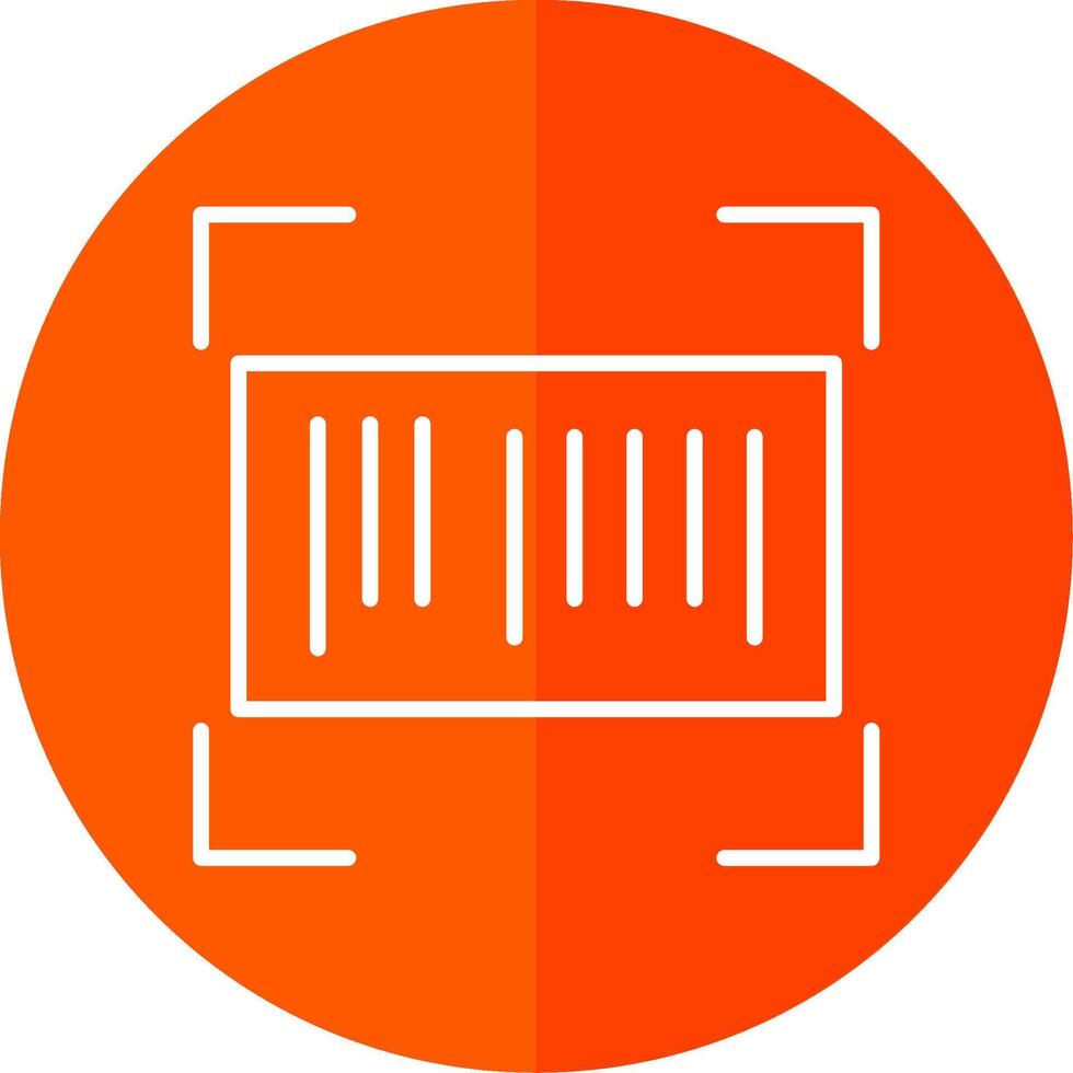 Barcode Line Red Circle Icon vector
