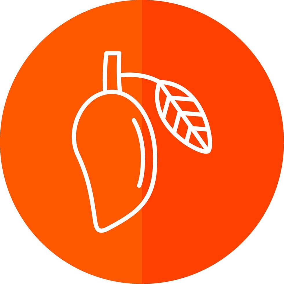 Mango Line Red Circle Icon vector