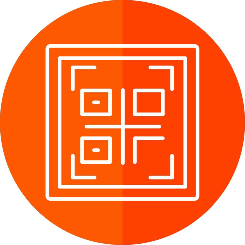 Qr Code Line Red Circle Icon vector