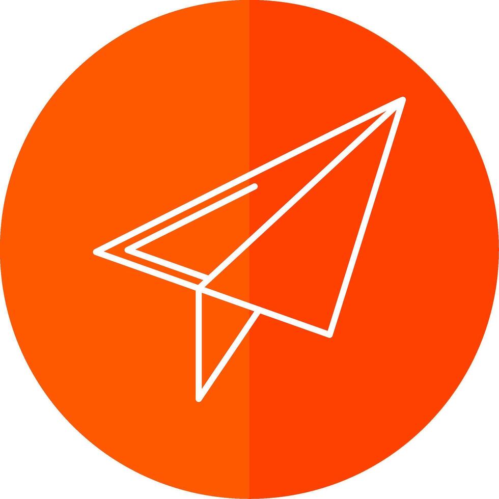 Paper Plane Line Red Circle Icon vector