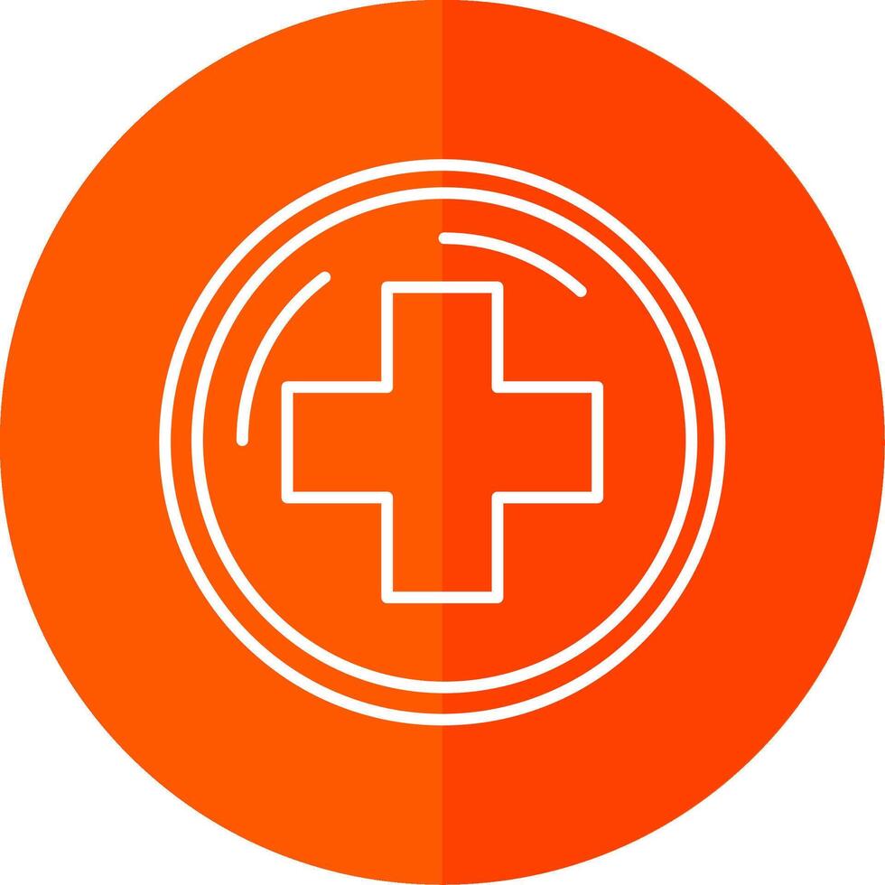 hospital firmar línea rojo circulo icono vector