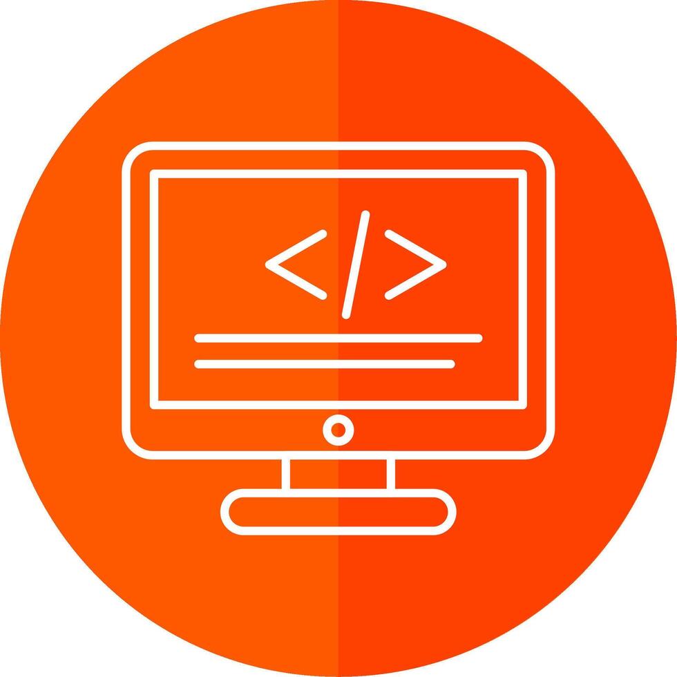 Programming Line Red Circle Icon vector