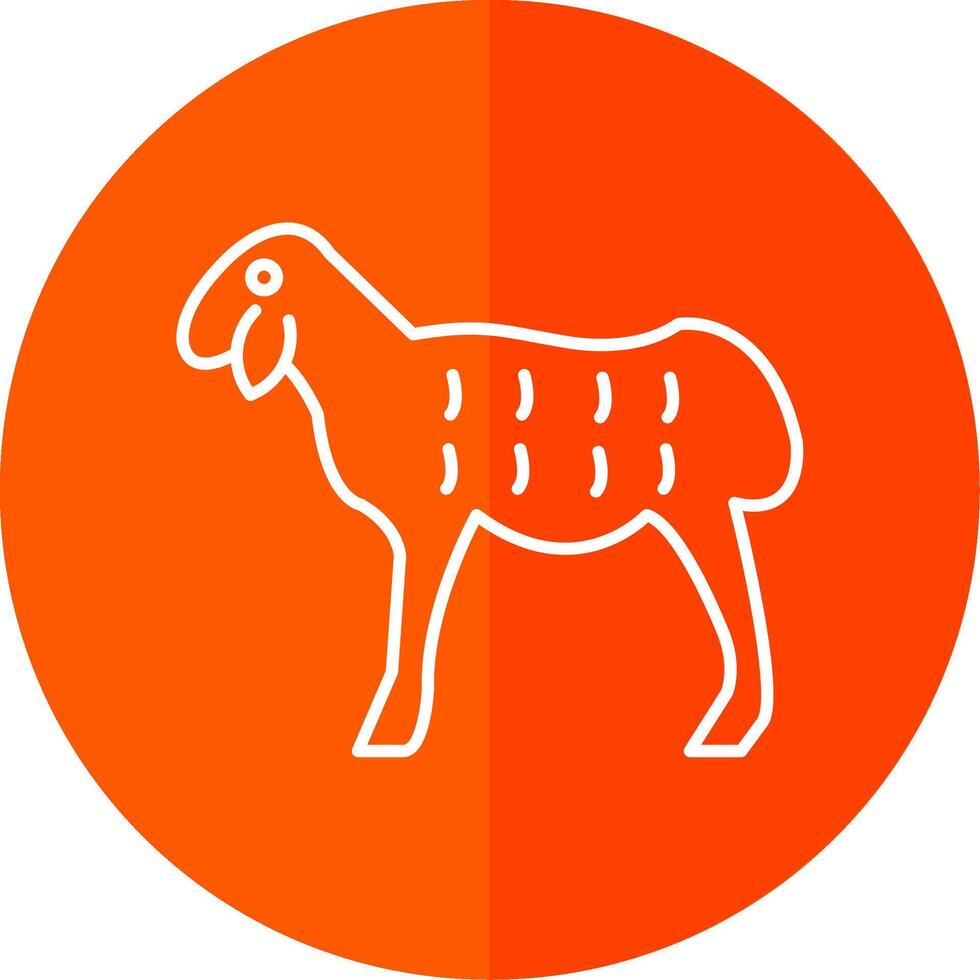 Sheep Line Red Circle Icon vector