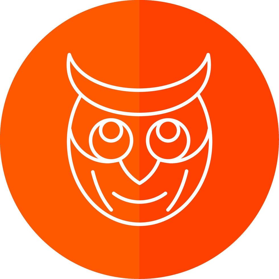 Owl Line Red Circle Icon vector