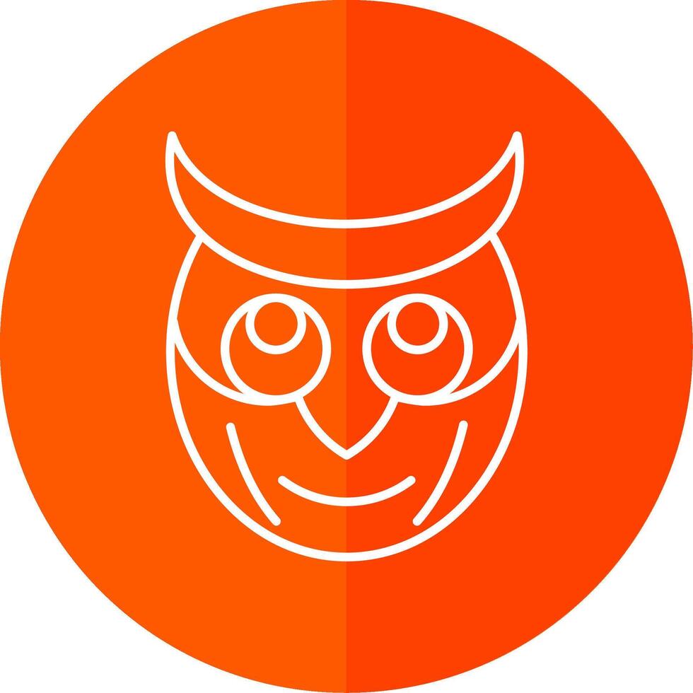 Owl Line Red Circle Icon vector