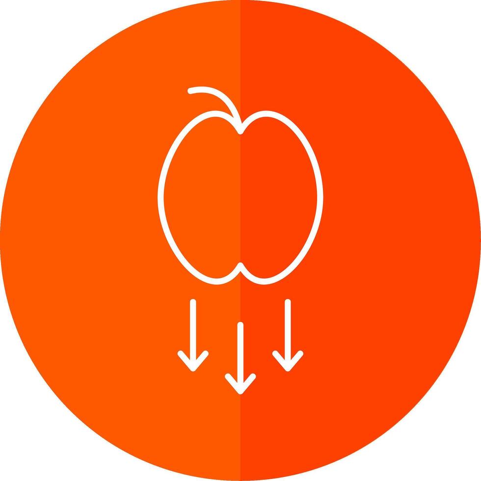 Gravity Line Red Circle Icon vector