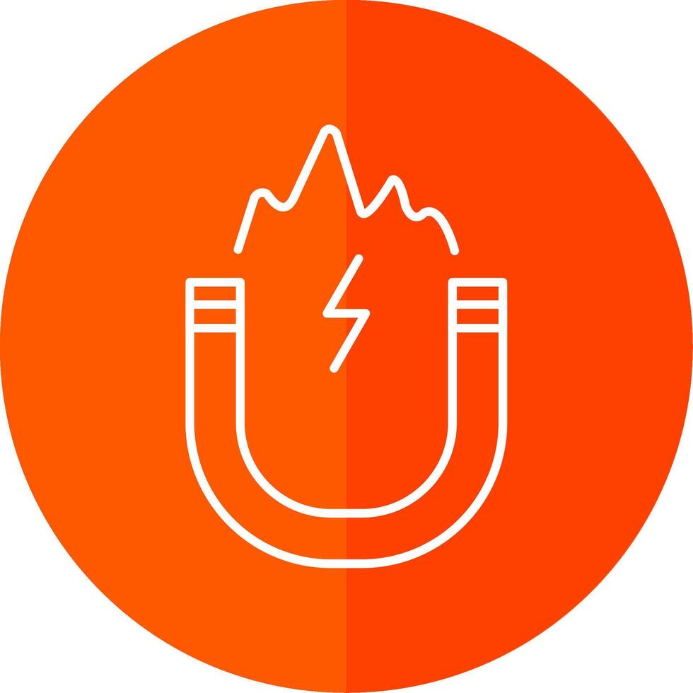 Electromagnetic Line Red Circle Icon vector