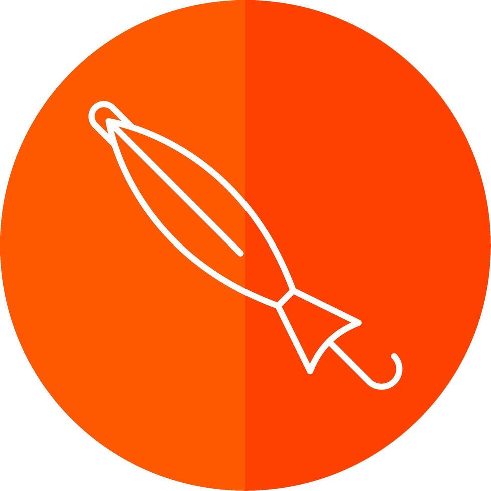 Closed Umbrella Line Red Circle Icon vector