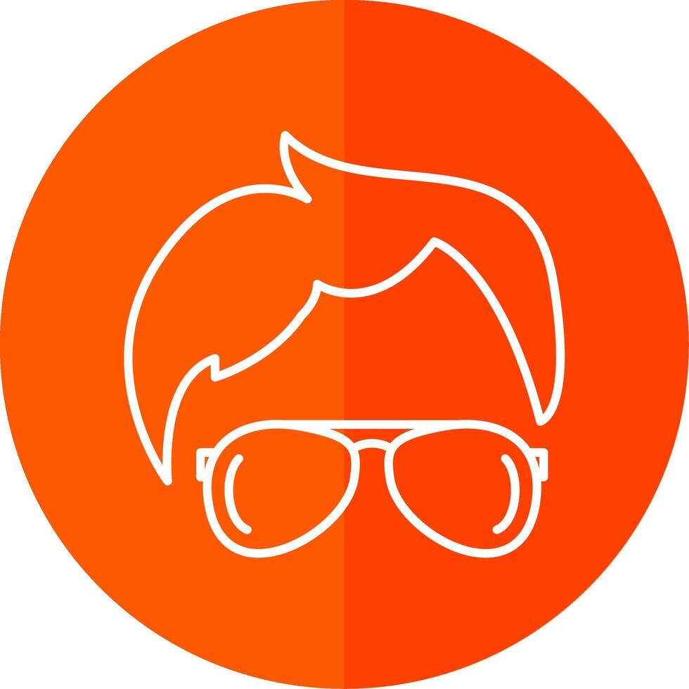 Hairstyle Line Red Circle Icon vector