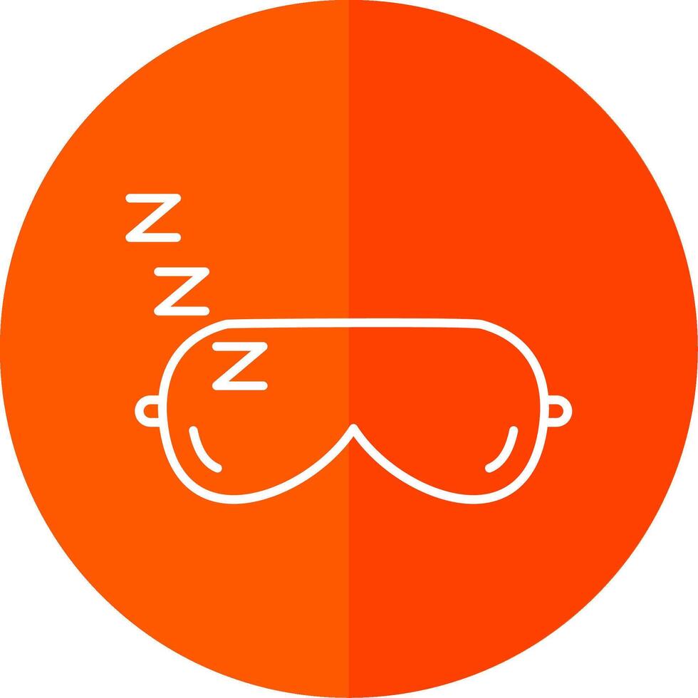 Sleeping Mask Line Red Circle Icon vector