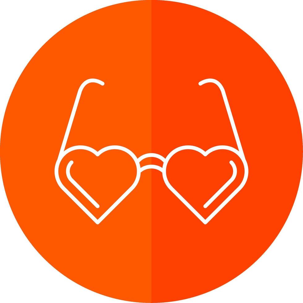 Heart Glasses Line Red Circle Icon vector