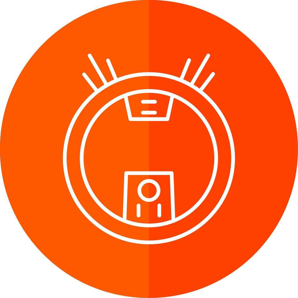 Robot Vacuum Line Red Circle Icon vector