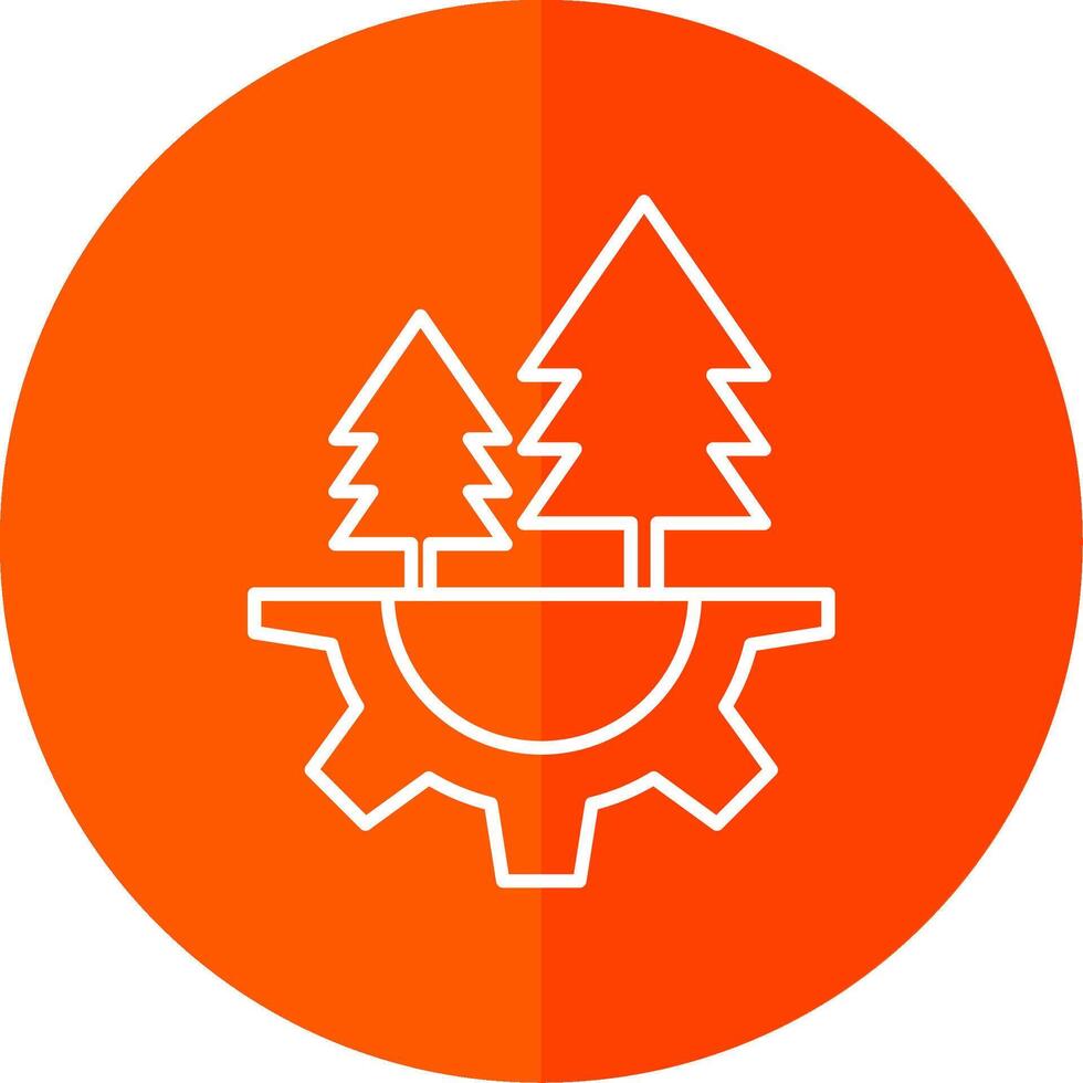 Ecology Line Red Circle Icon vector