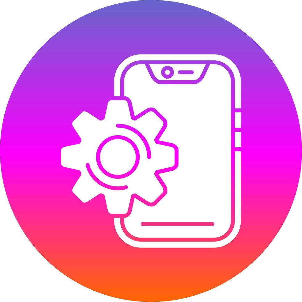 Setting Glyph Gradient Circle Icon vector