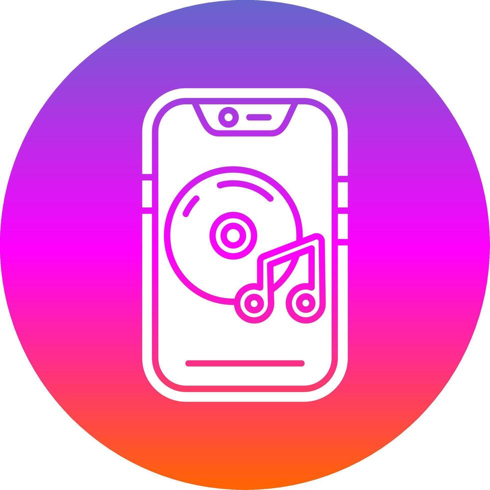 Music player Glyph Gradient Circle Icon vector