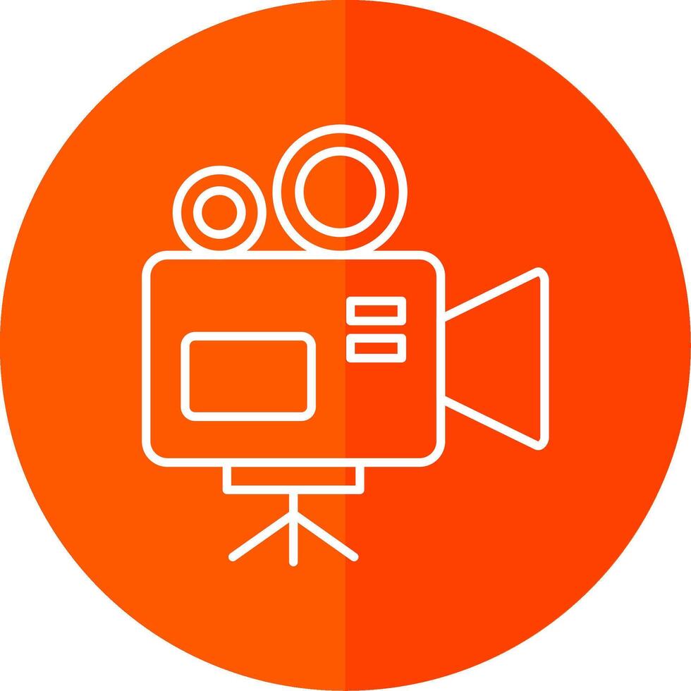 vídeo cámara línea rojo circulo icono vector