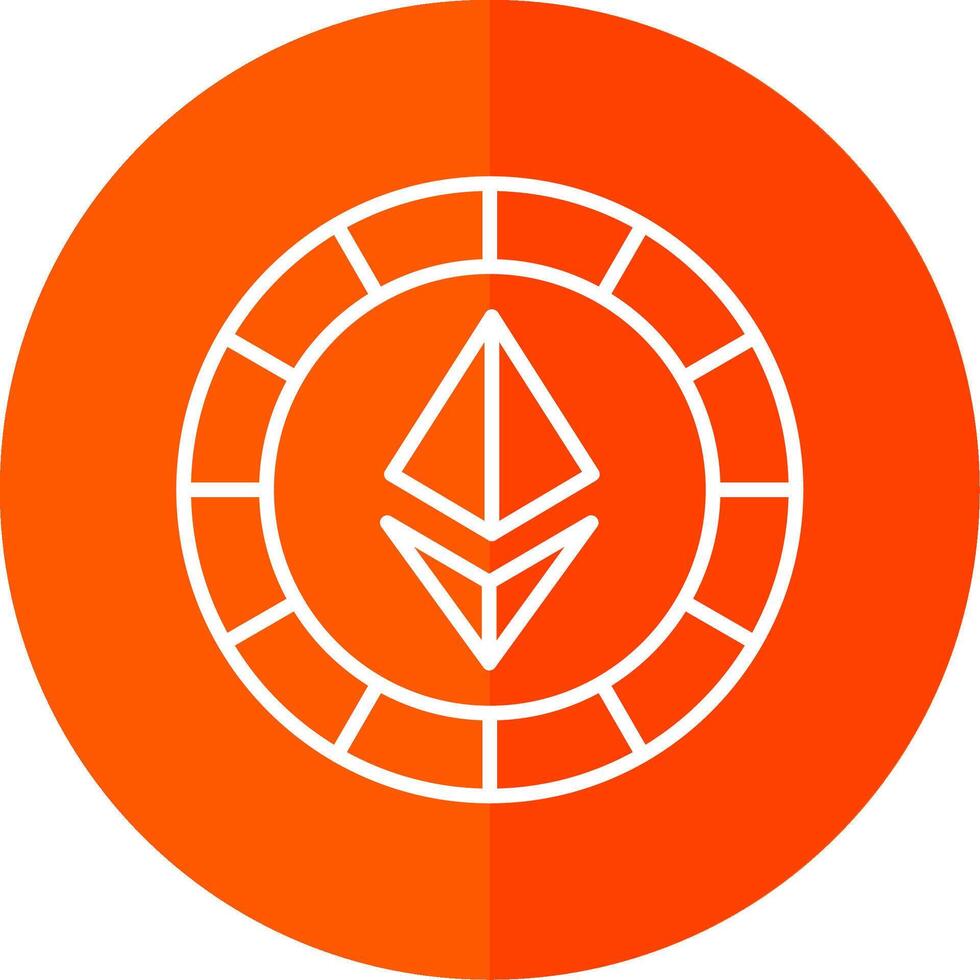 Ethereum Coins Line Red Circle Icon vector