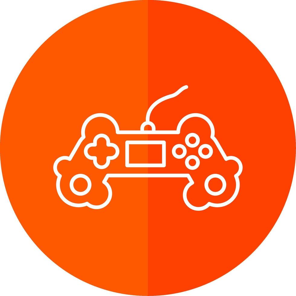 Gaming Line Red Circle Icon vector
