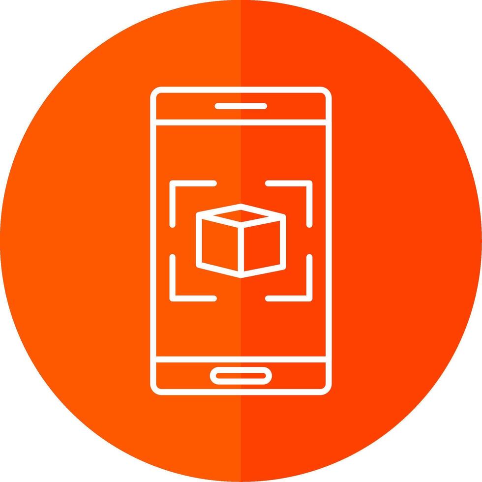 Augmented Reality Line Red Circle Icon vector