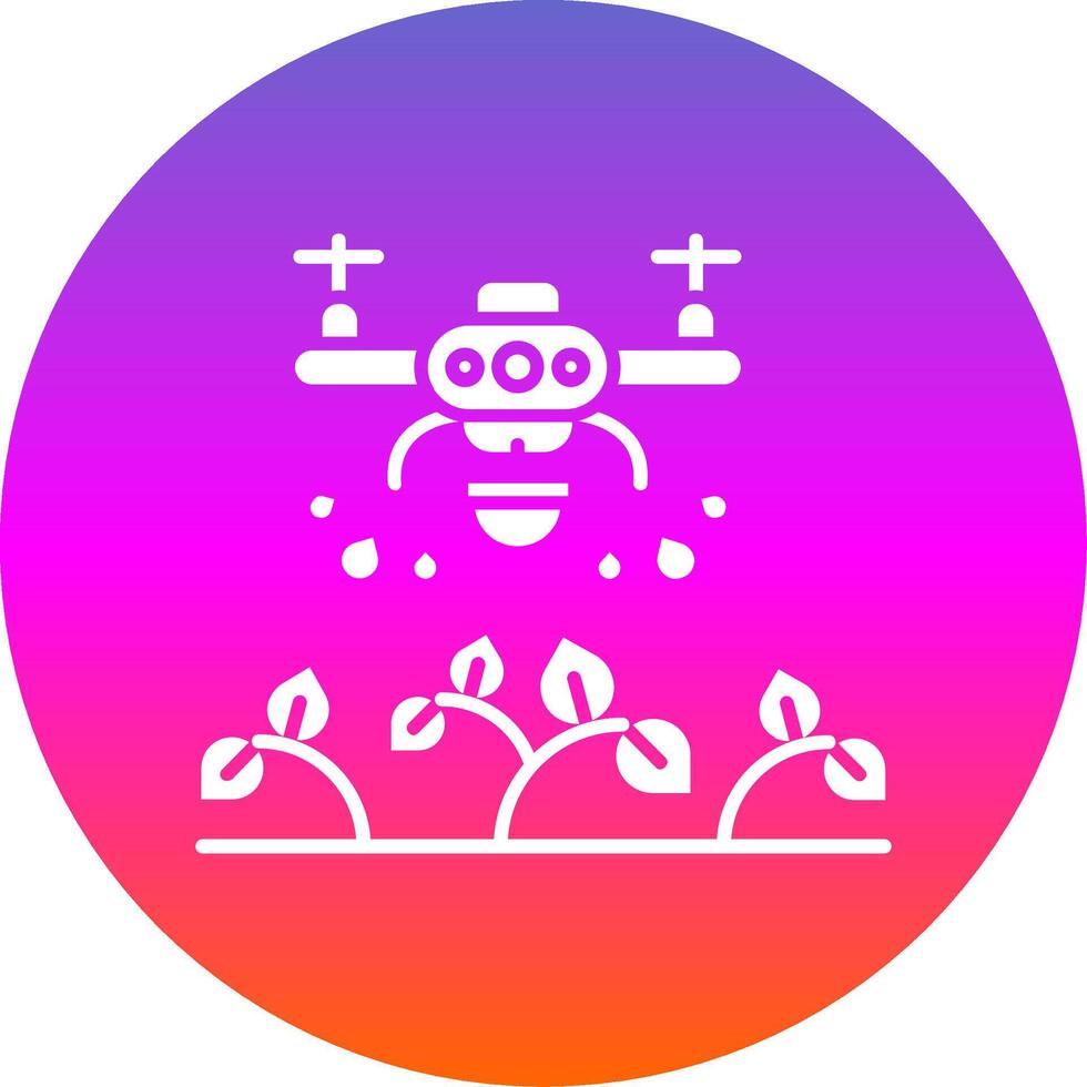 Drone Glyph Gradient Circle Icon vector