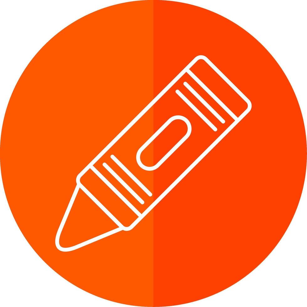 Crayon Line Red Circle Icon vector