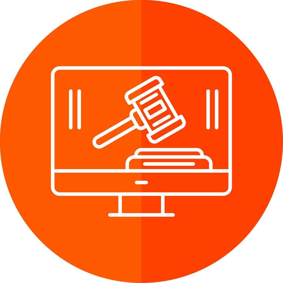 Auction Line Red Circle Icon vector