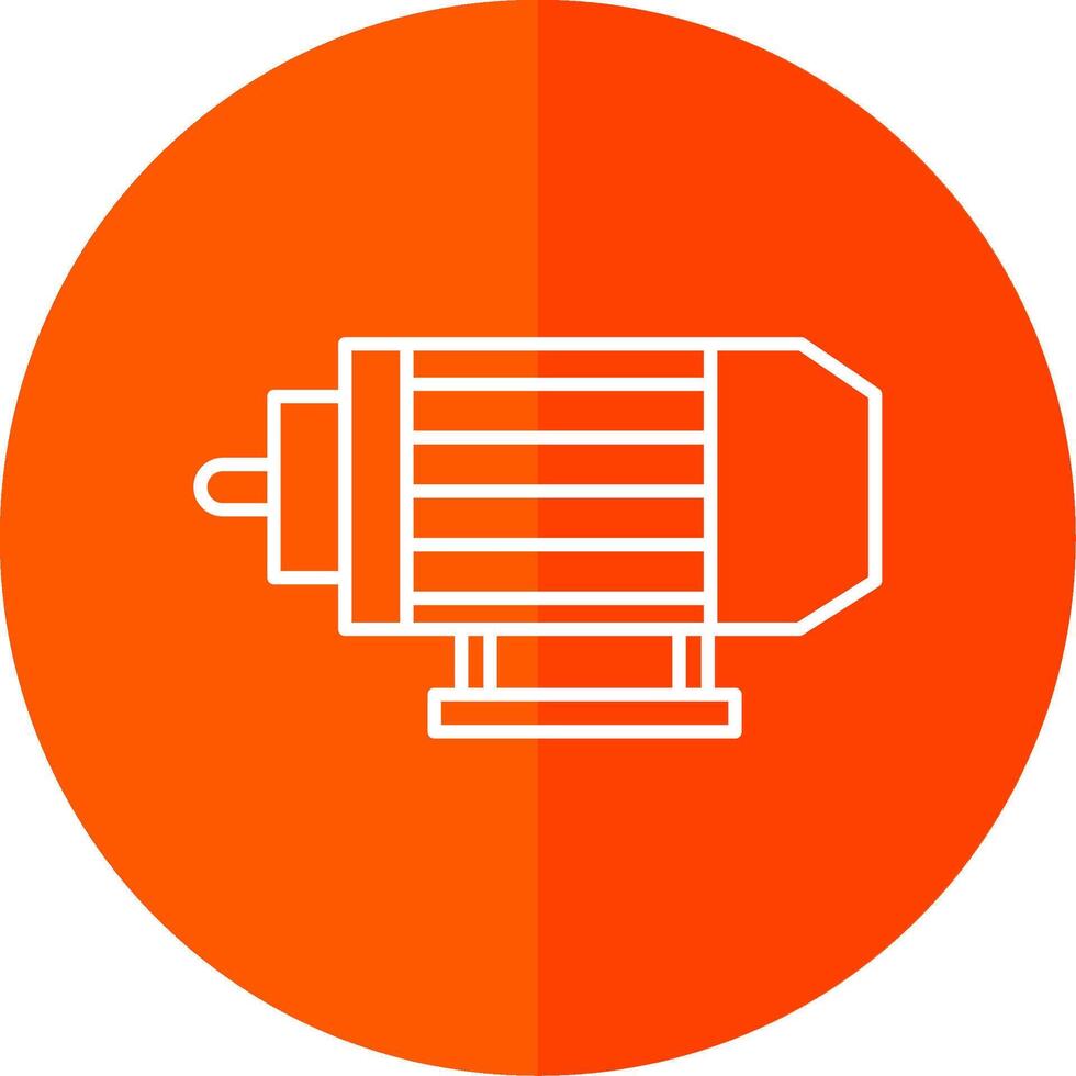 Electric Motor Line Red Circle Icon vector
