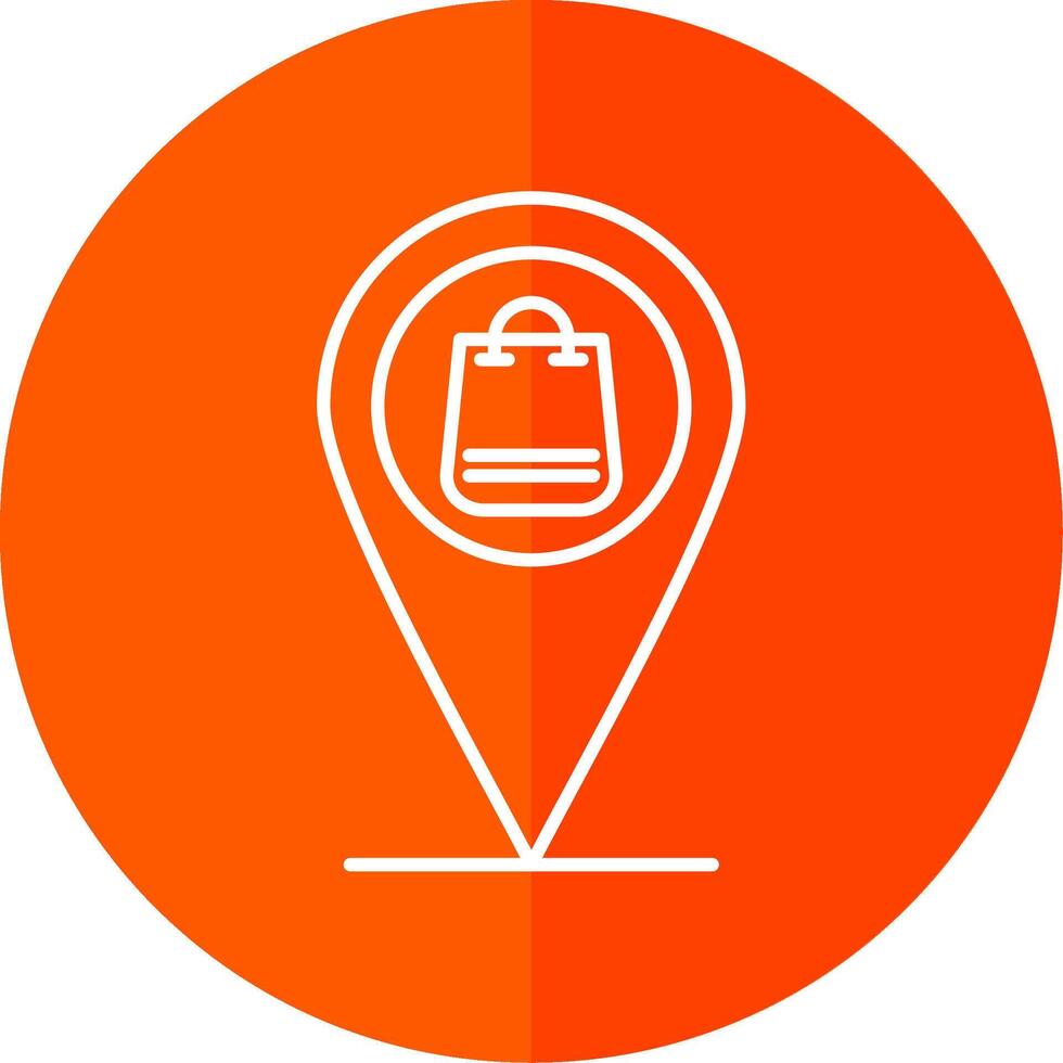 Pin Line Red Circle Icon vector