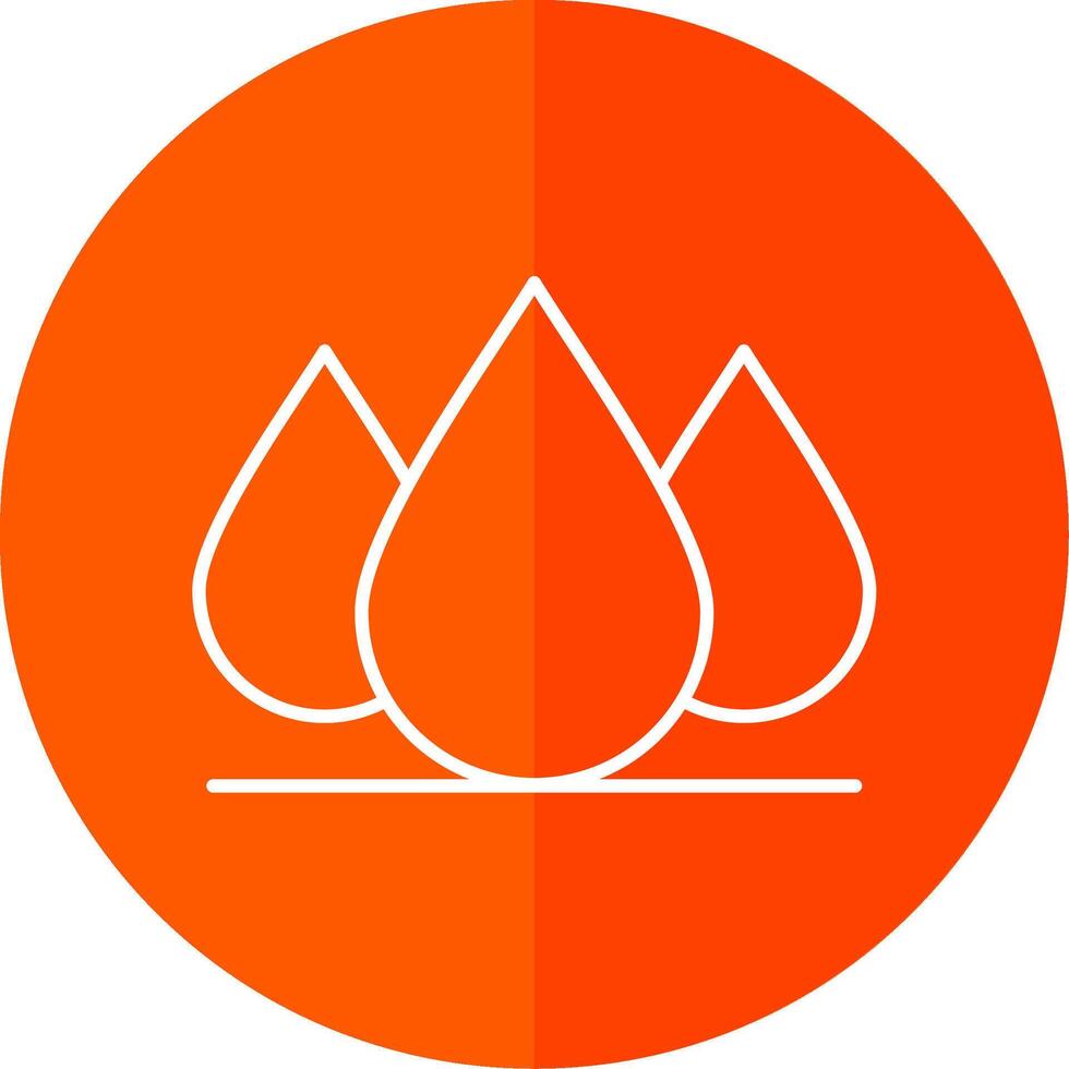 Water Drop Line Red Circle Icon vector
