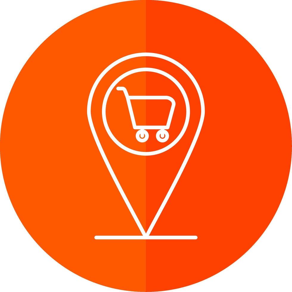 Pin Line Red Circle Icon vector