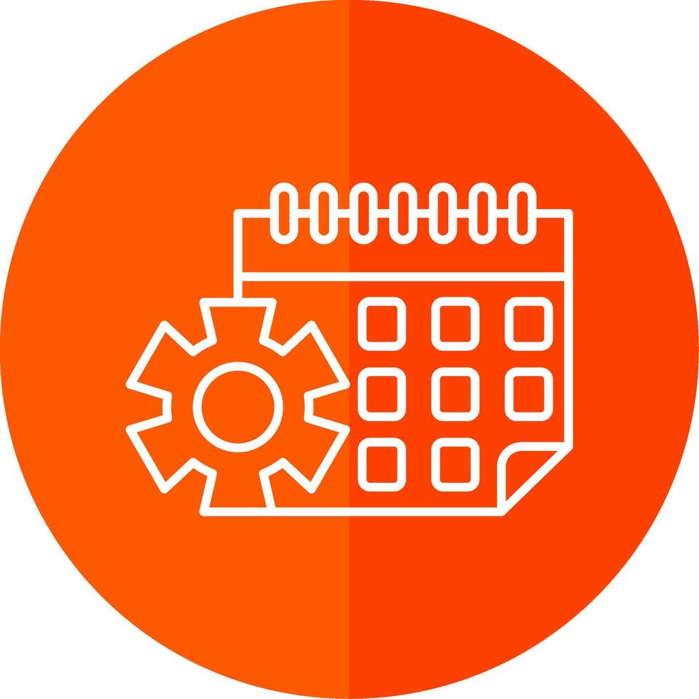 Calendar Line Red Circle Icon vector