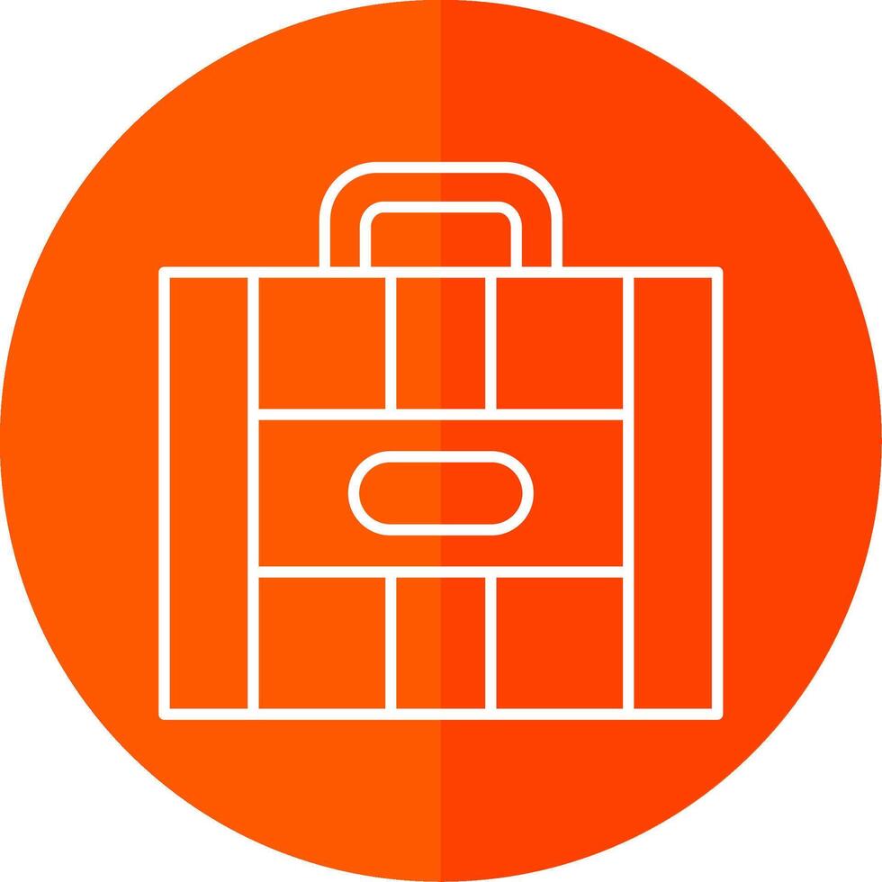 Suitcase Line Red Circle Icon vector