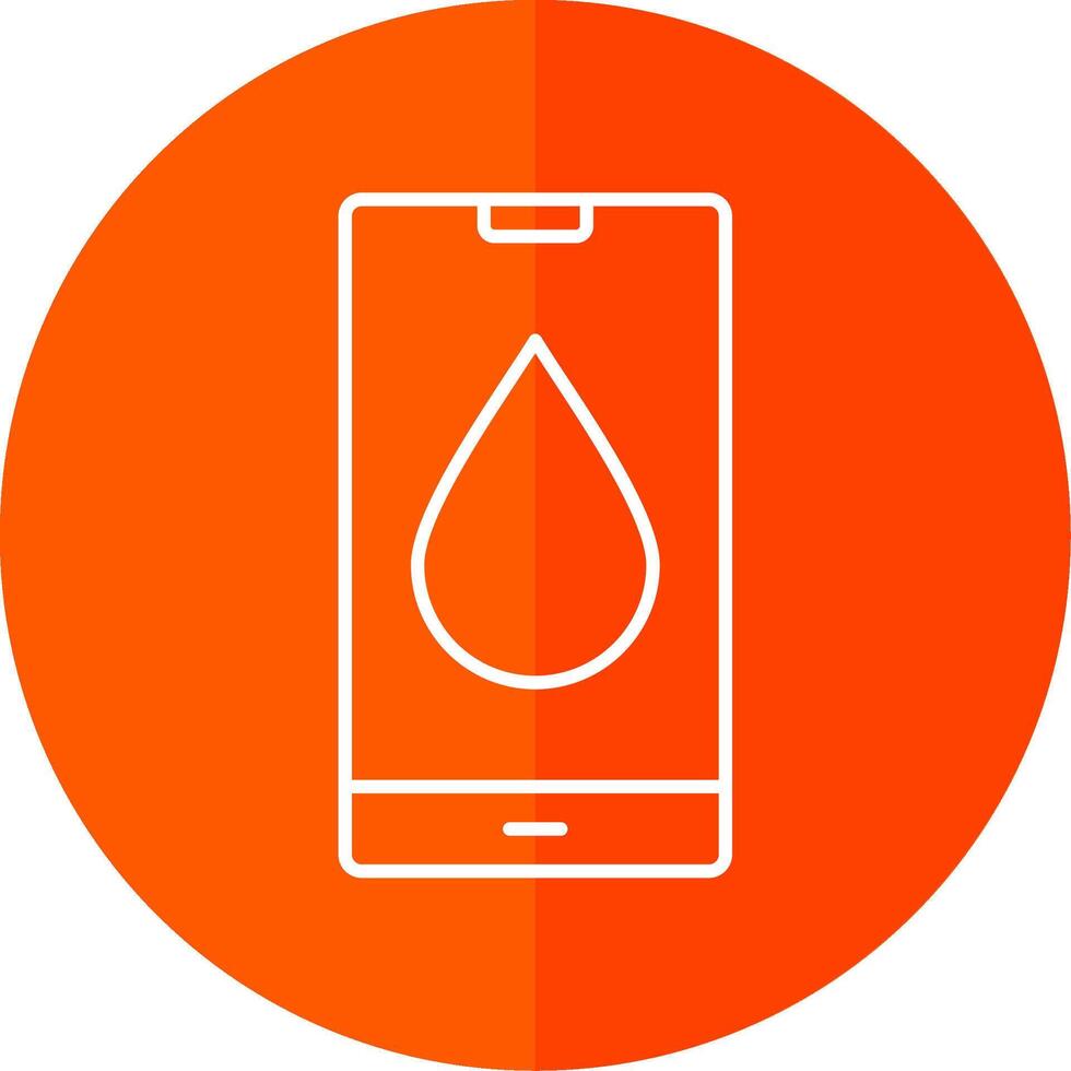 Water Drop Line Red Circle Icon vector