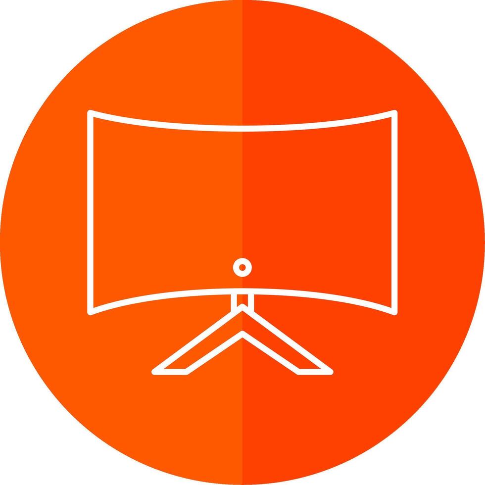 Computer Line Red Circle Icon vector