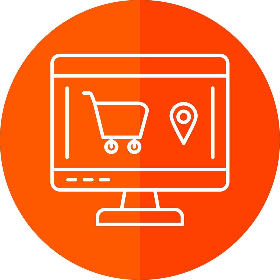 Online Order Line Red Circle Icon vector