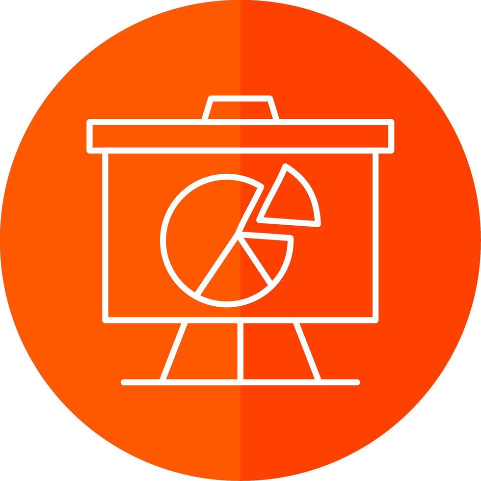 Analytics Line Red Circle Icon vector