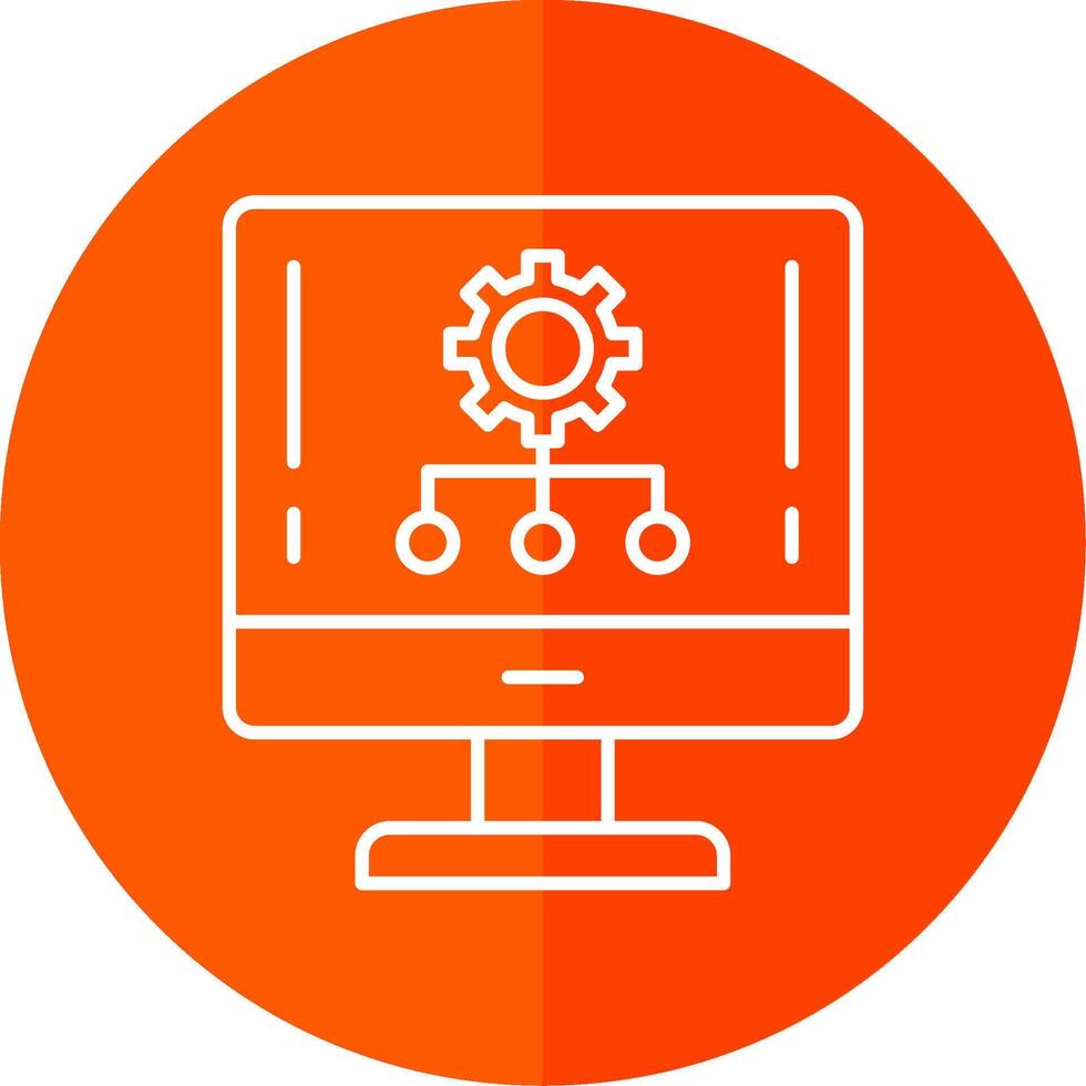 Hierarchy Line Red Circle Icon vector