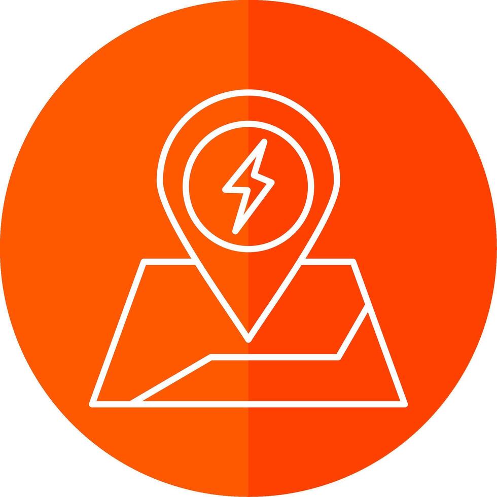 Pin Point Line Red Circle Icon vector