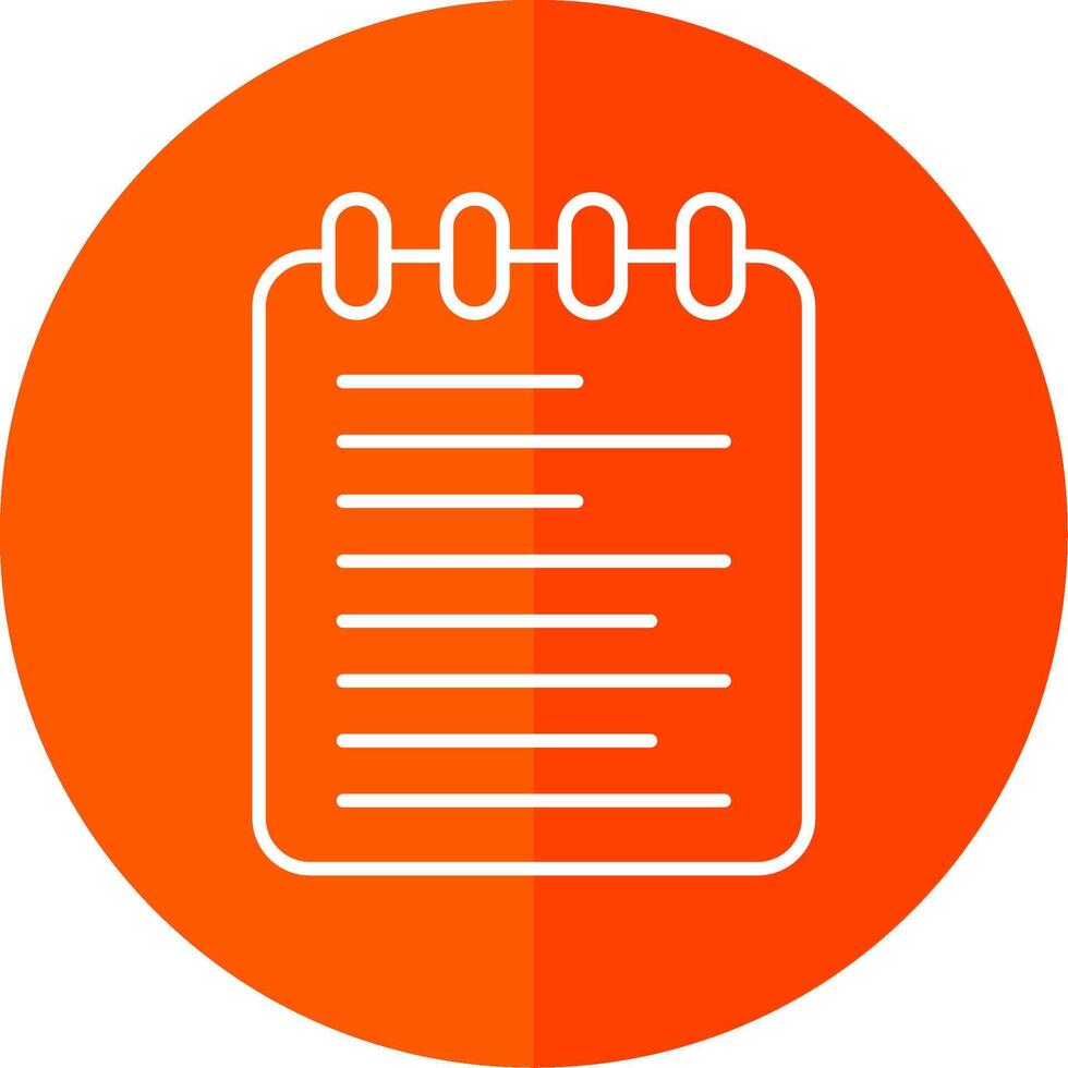 Note Pad Line Red Circle Icon vector