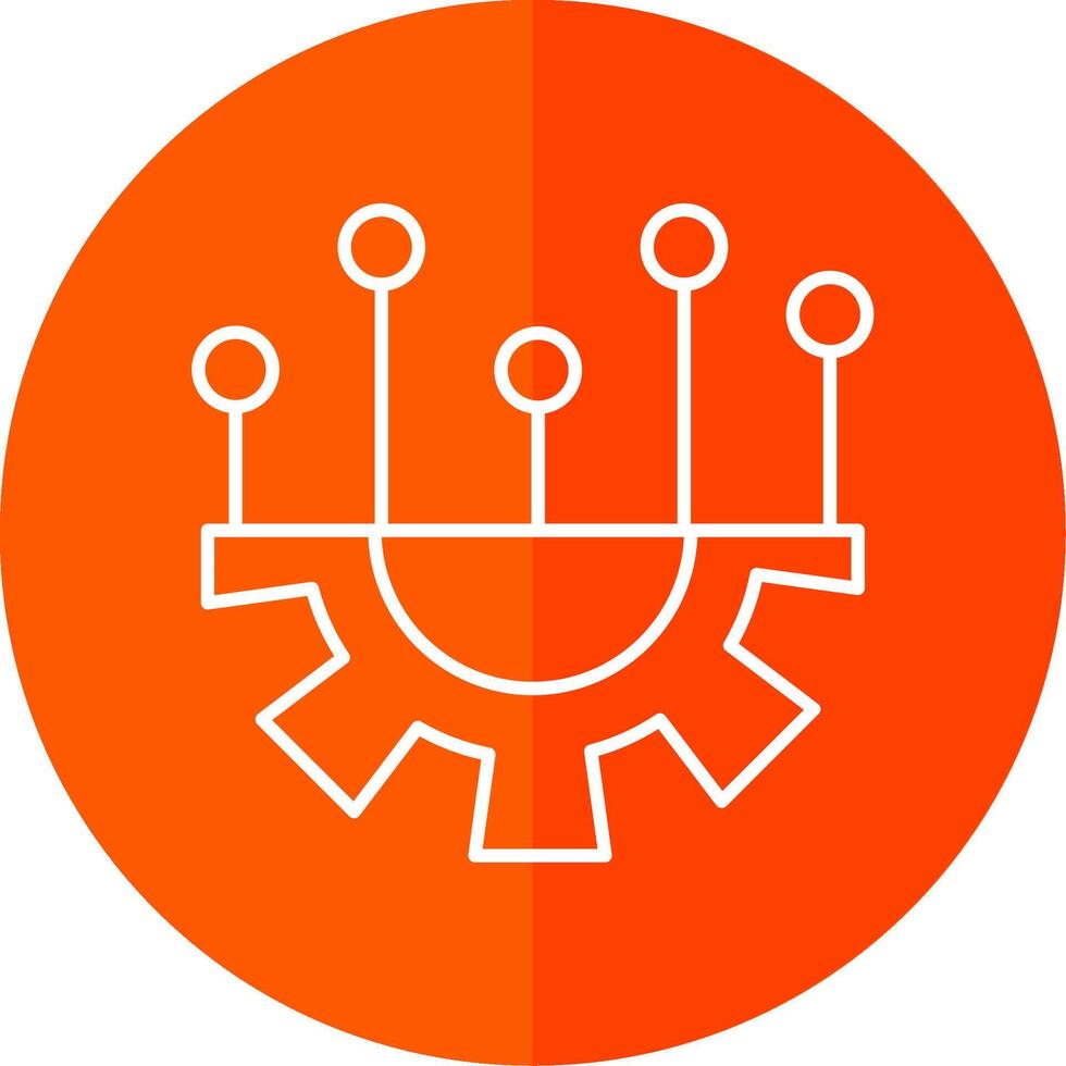 Setting Line Red Circle Icon vector