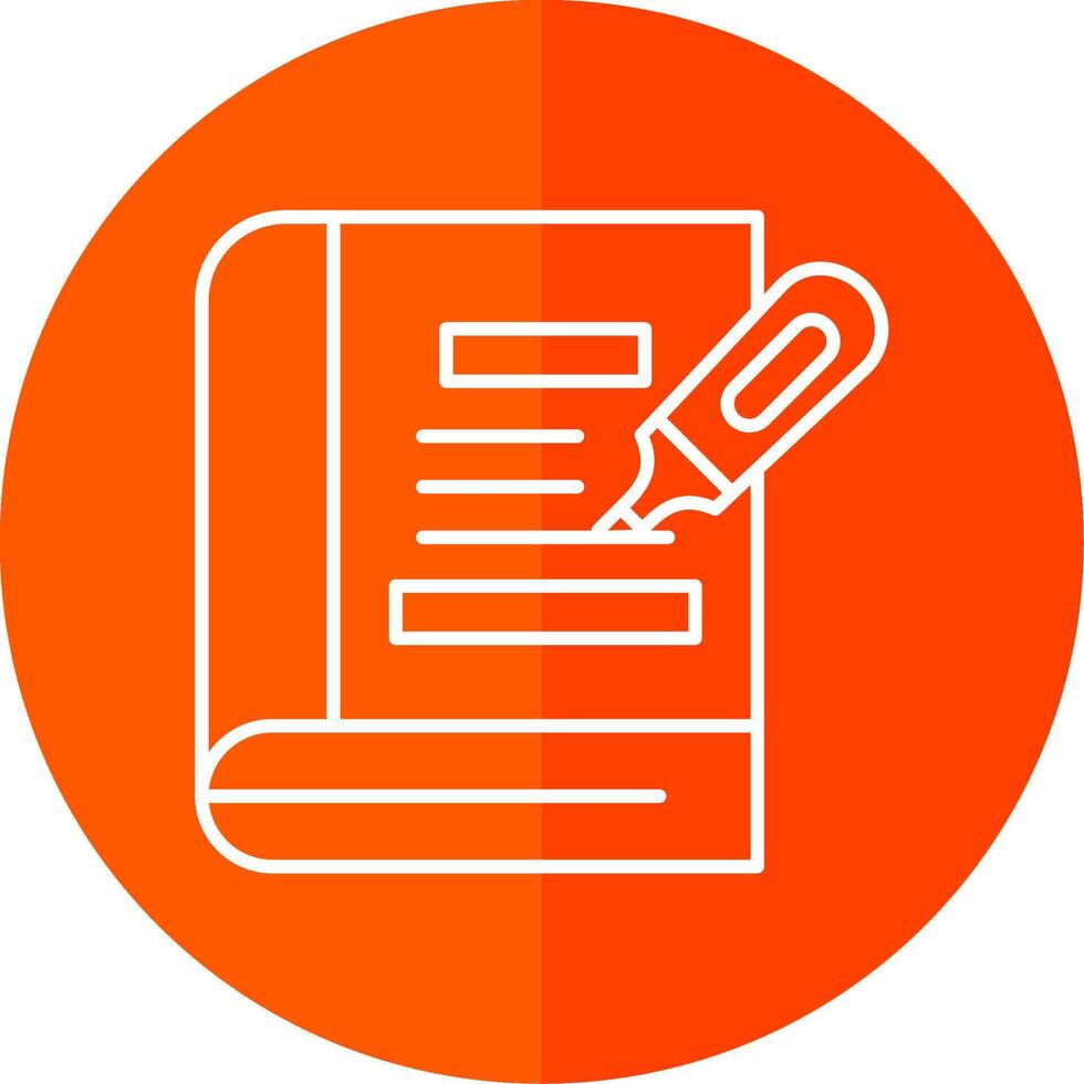Highlighter Line Red Circle Icon vector