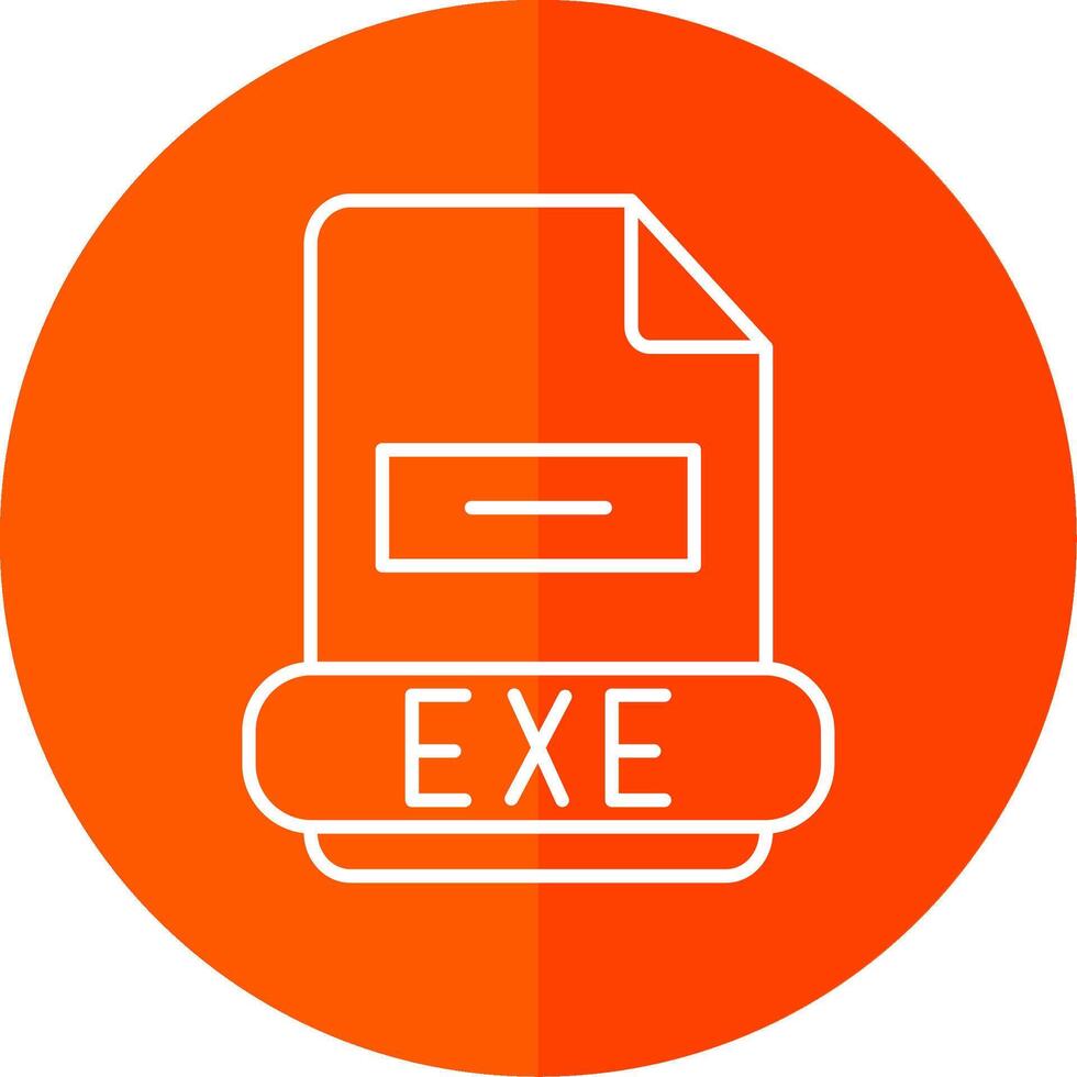 Exe Line Red Circle Icon vector