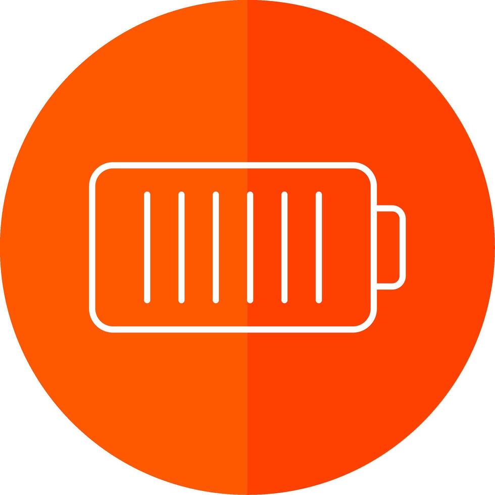 Battery Line Red Circle Icon vector