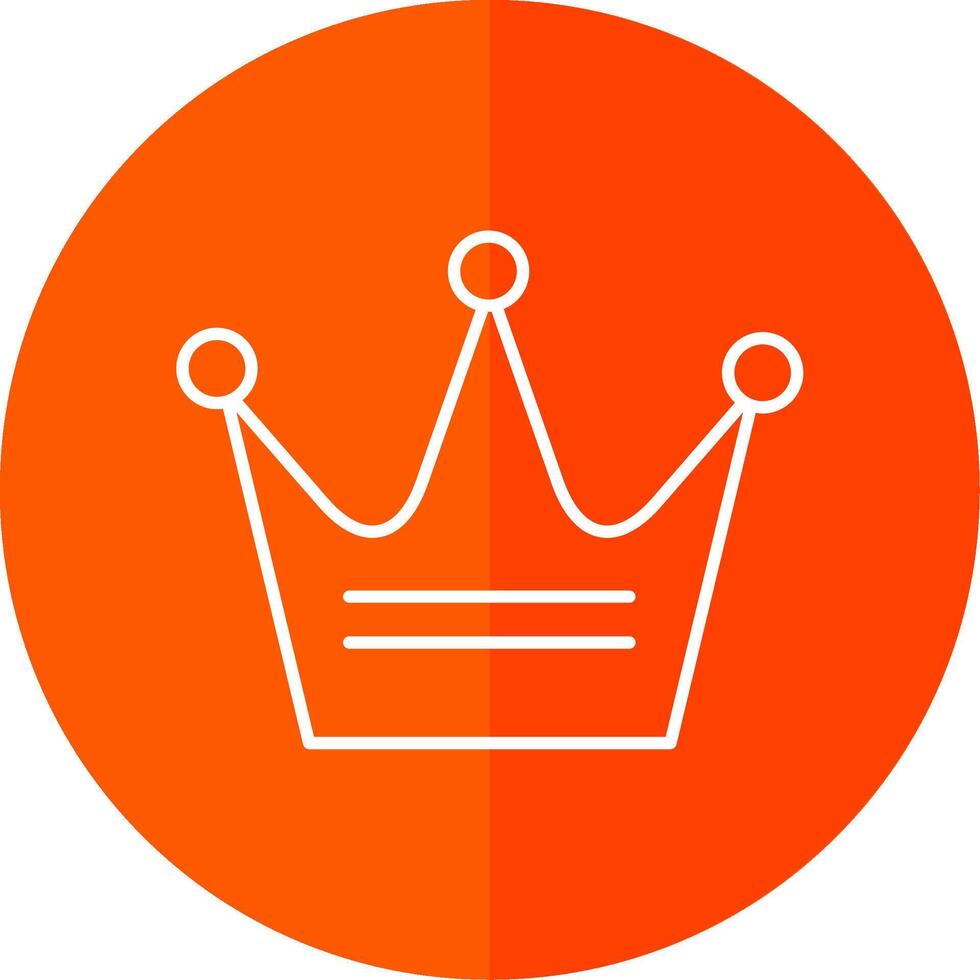 Crown Line Red Circle Icon vector
