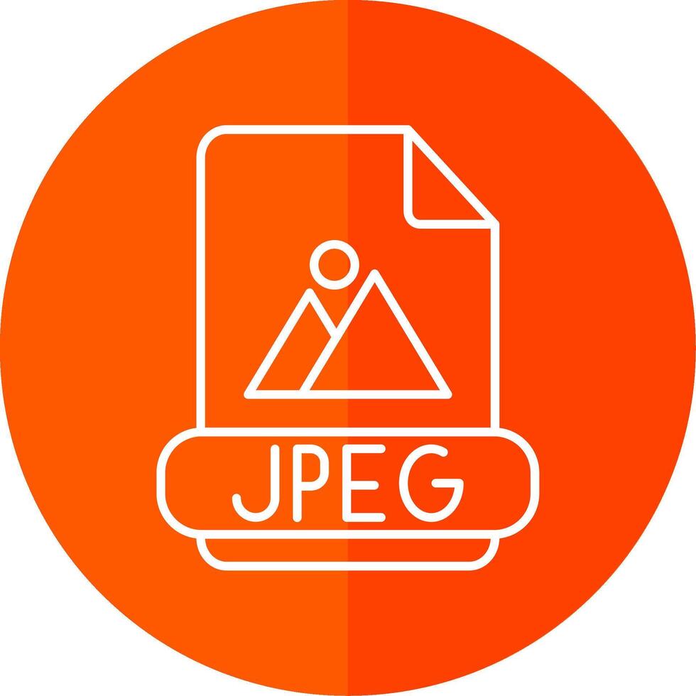 Jpeg Line Red Circle Icon vector