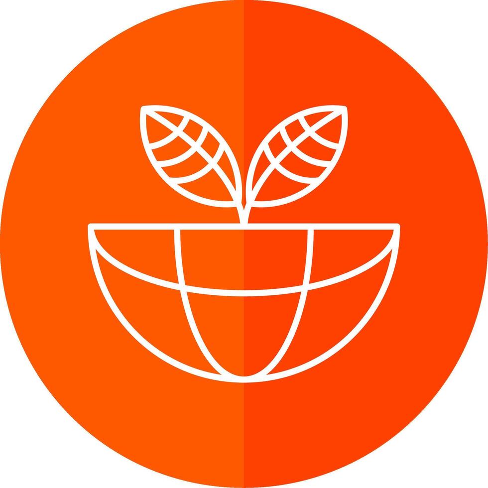 Ecosystem Line Red Circle Icon vector