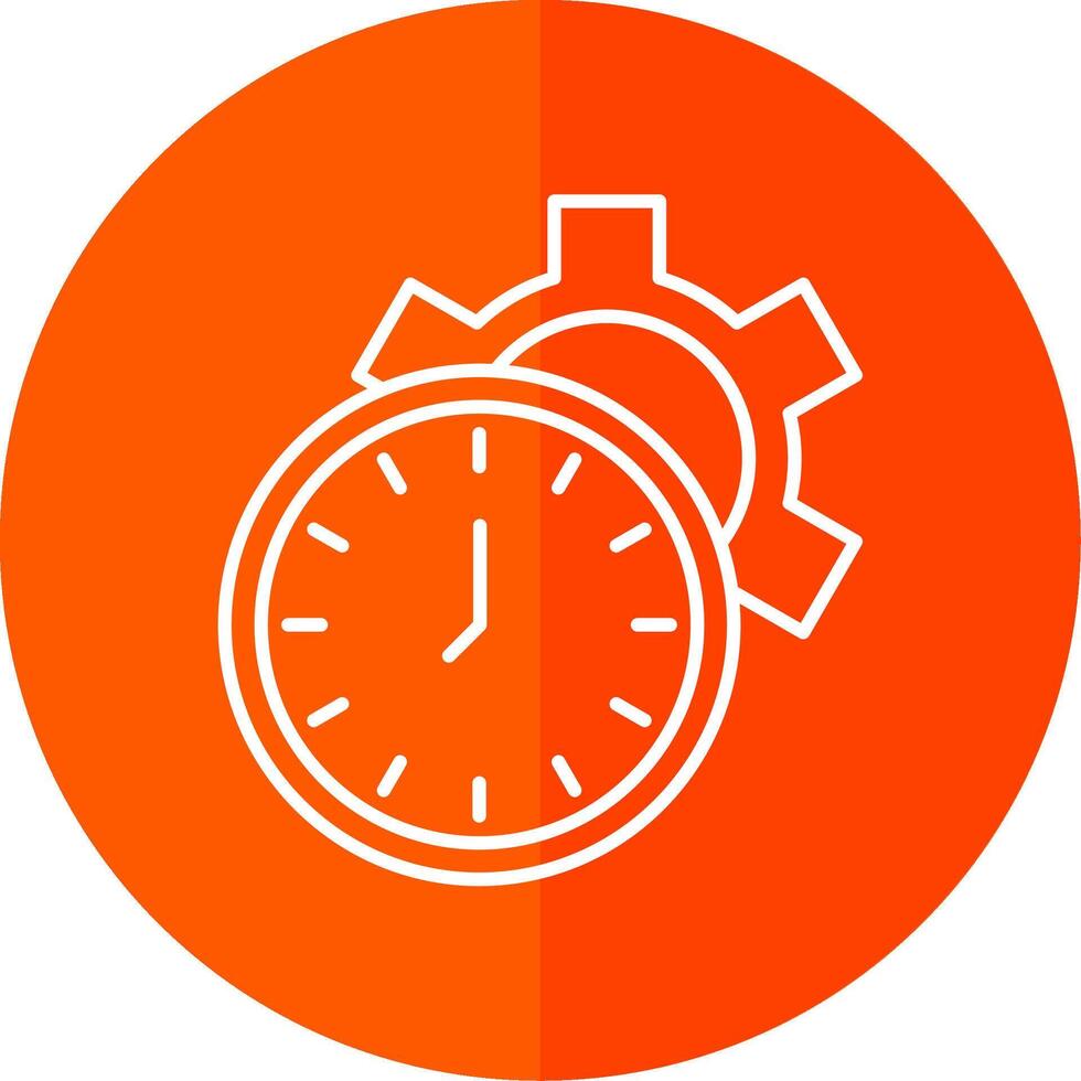 Time Management Line Red Circle Icon vector