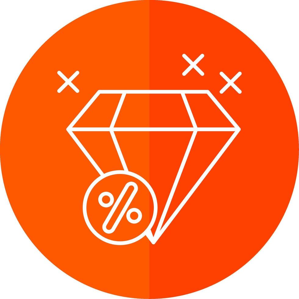 Diamond Line Red Circle Icon vector
