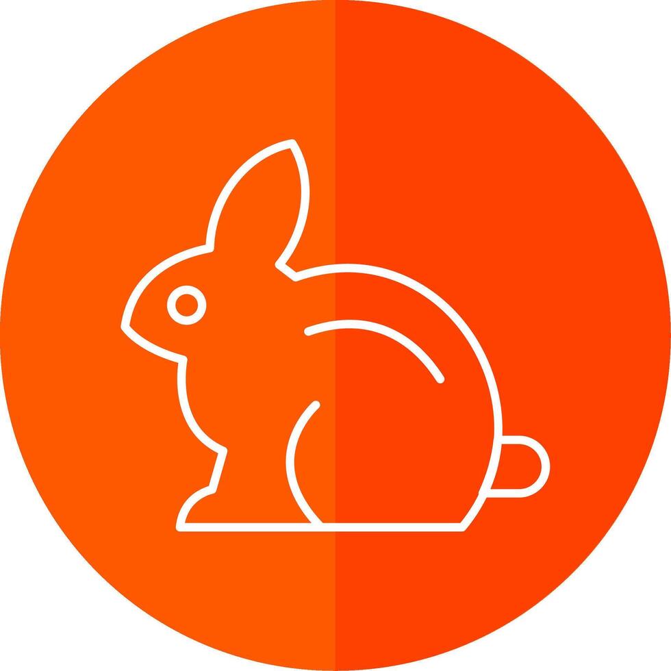 Rabbit Line Red Circle Icon vector