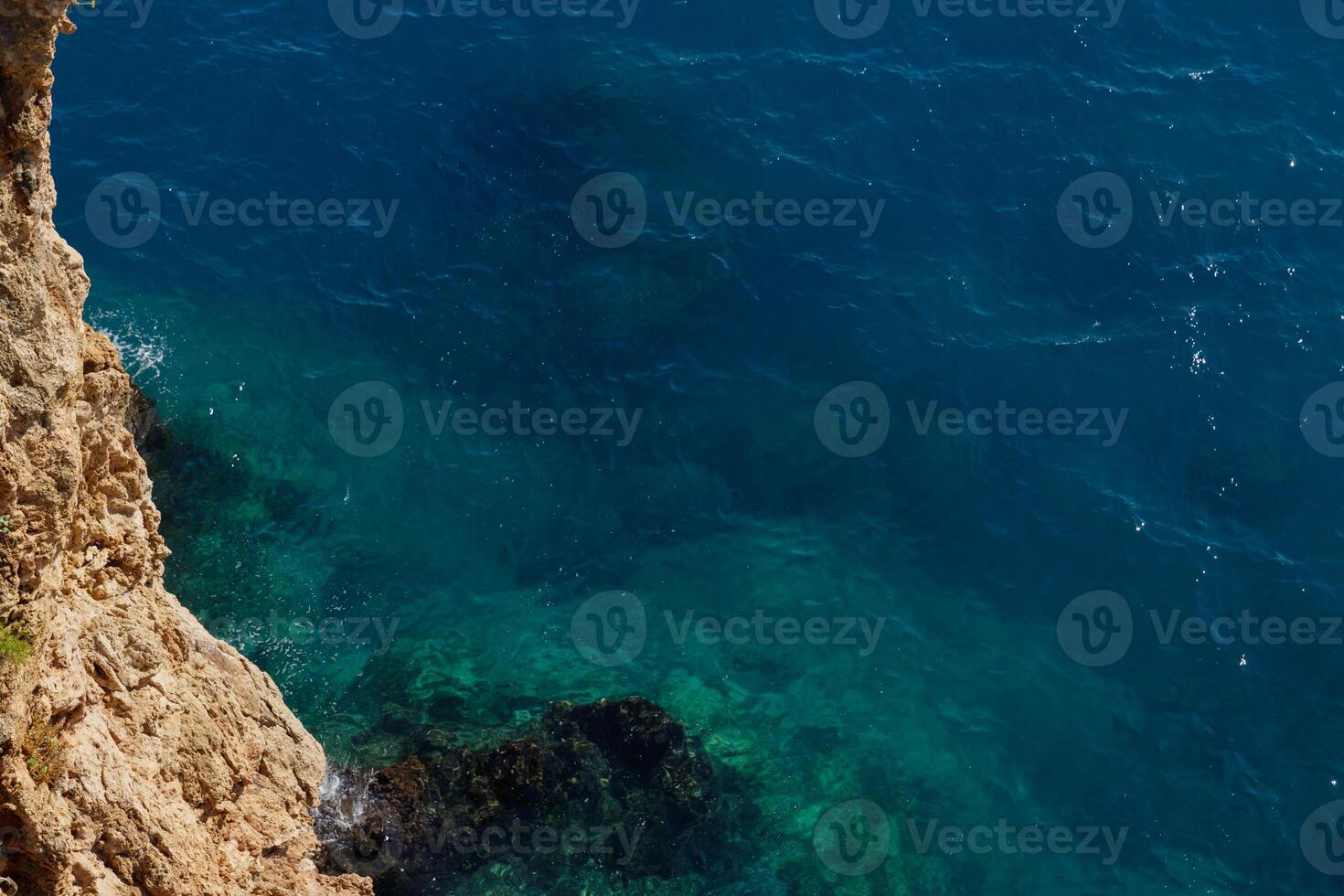 deep turquoise sea water. top view. High quality photo